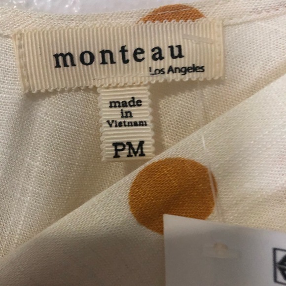 Monteau Womens Beige Polka Dots Escapada Sleeveless Summer Jumpsuit Size PM NWT - Picture 4 of 5